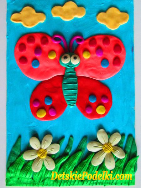 пластилиновая картина бабочка